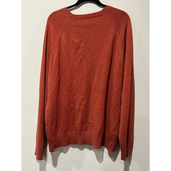J.Crew Sweater Men’s XL LambsWool CrewNeck Pumpkin Orange Autumn Preppy - Picture 2 of 7